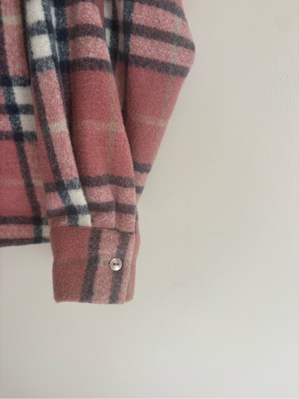 miami Pink Plaid Button-Down Fleece Shirt - Picture 5 of 8